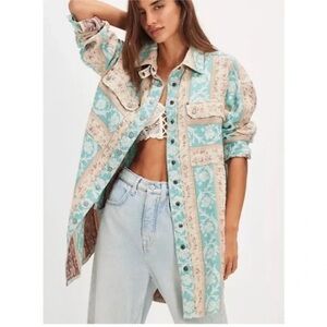 Free People wonderland fog Jacquard shirt